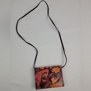 Unique VTG 7x5 Africa Safari Crossbody Genuine Leather Purse